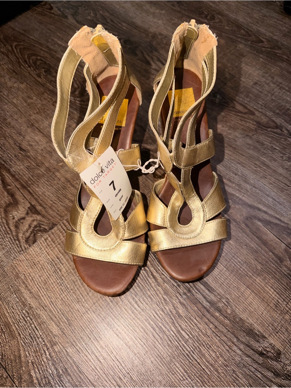Dolce Vita Metallic Gold Strappy Heeled Sandals
